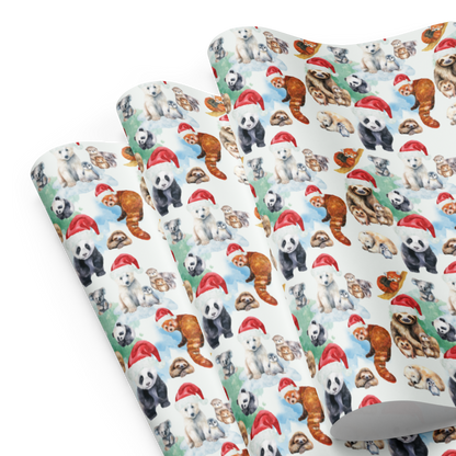 Vintage Christmas Critters Gift Wrap Sheets (set of 3)