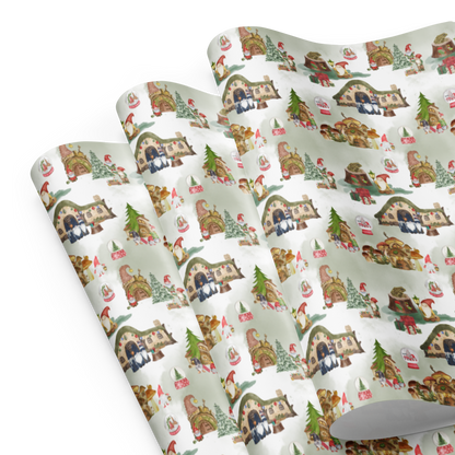 Holiday in Gnome Village Gift Wrap Sheets (set of 3)