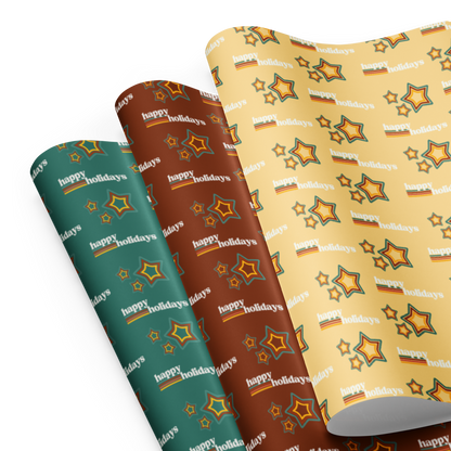 Holiday Stars Gift Wrap Sheets (set of 3)