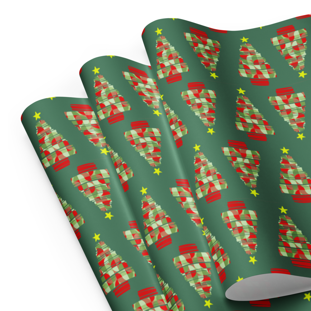 Neo Geo Christmas Treeo Gift Wrap Sheets (set of 3)