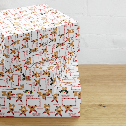 Personalized Christmas Reindeer Wrapping Paper Sheets