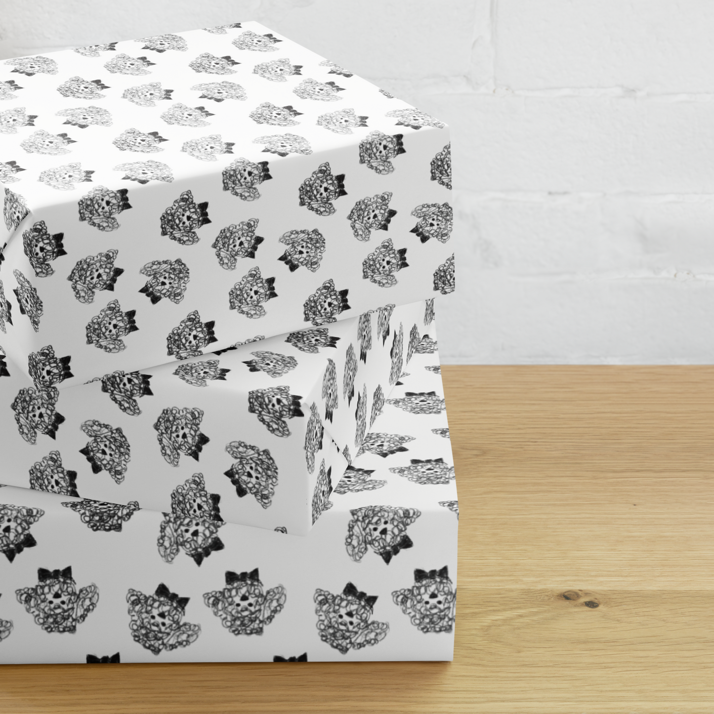 Miniature Poodle Doodle Gift Wrap Sheets (set of 3) - Nico