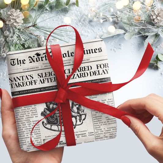 The North Pole Times Gift Wrap Sheets (set of 3)