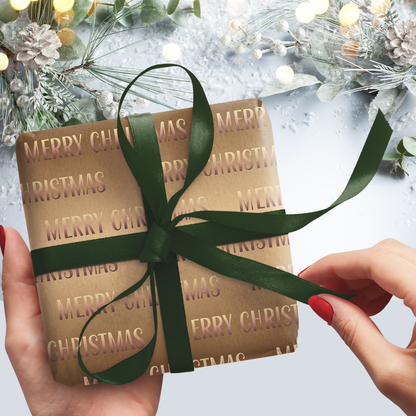 Merry Christmas Precious Metals Gift Wrap Sheets (Set of 3)