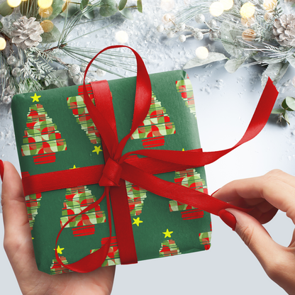 Neo Geo Christmas Treeo Gift Wrap Roll